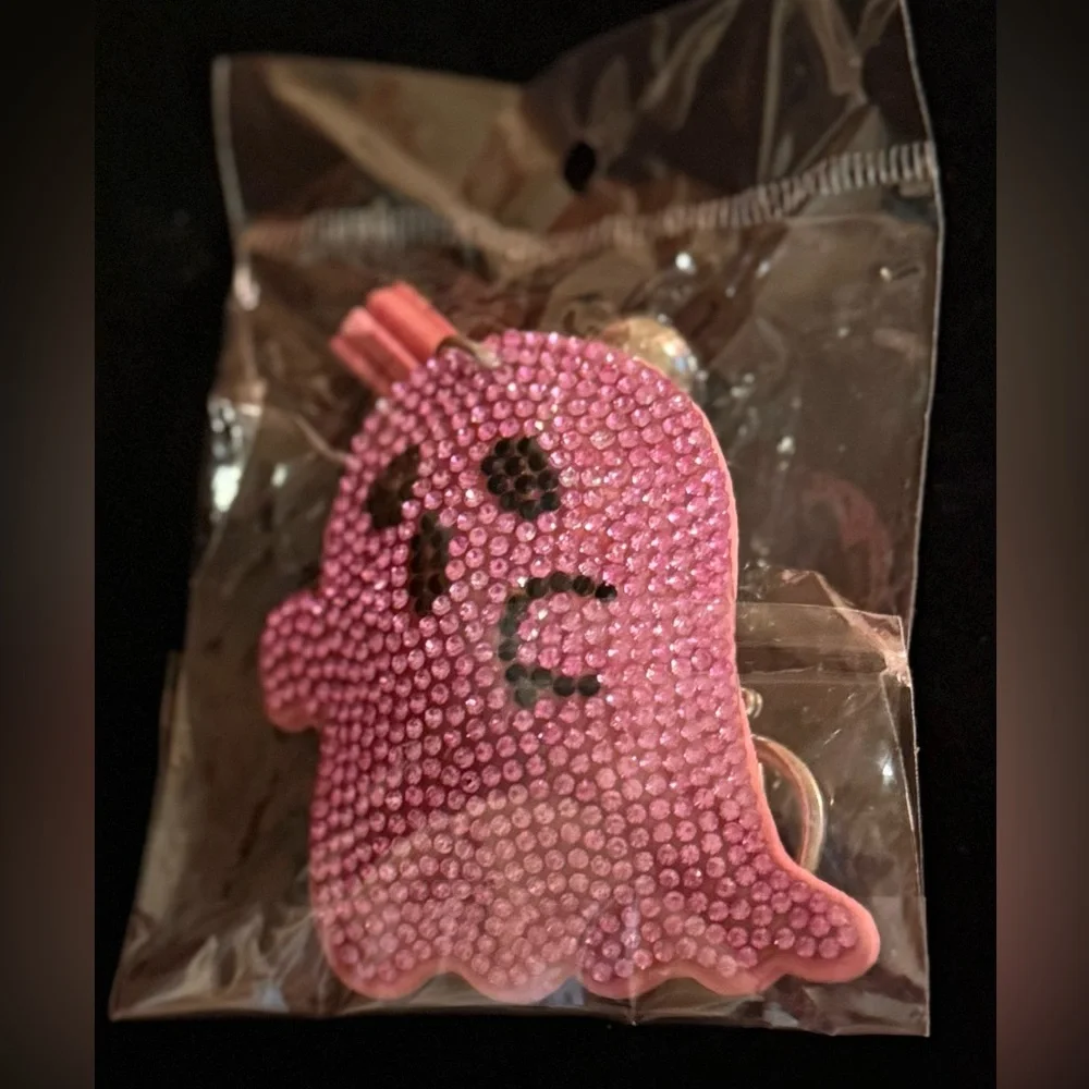 Pink Rhinestone Ghost Keychain - Picture 5 of 5